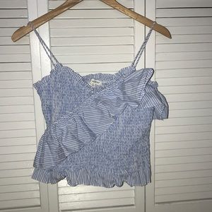 Blue and white tank